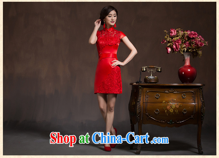 Toasting Service Bridal Fashion dresses 2015 spring wedding dress red short cheongsam dress beauty female Red XL code pictures, price, brand platters! Elections are good character, the national distribution, so why buy now enjoy more preferential! Health