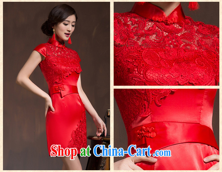 Toasting Service Bridal Fashion dresses 2015 spring wedding dress red short cheongsam dress beauty female Red XL code pictures, price, brand platters! Elections are good character, the national distribution, so why buy now enjoy more preferential! Health