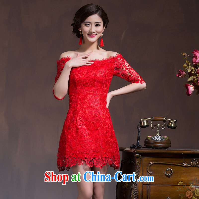 2015 new, serving toast Bridal Fashion spring long-sleeved qipao Chinese wedding dress short, Autumn beauty national Red XL code, Hyatt, married, and, shopping on the Internet