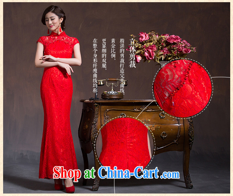 Wedding cheongsam dress uniform toasting red long-sleeved cultivating Chinese Dress 2015 bridal long cheongsam dress Spring Summer red XL code pictures, price, brand platters! Elections are good character, the national distribution, so why buy now enjoy more preferential! Health