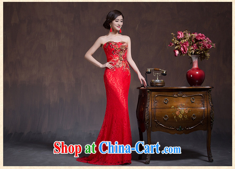 Toasting Service Bridal Fashion improved 2015 new spring and summer red married Mary Magdalene chest dresses long Chinese Dress red L, pictures, price, brand platters! Elections are good character, the national distribution, so why buy now enjoy more preferential! Health