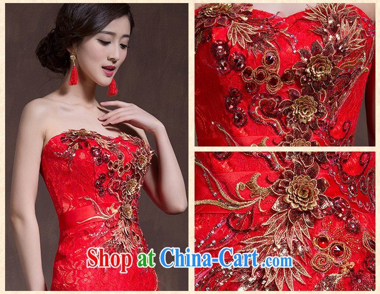 Toasting Service Bridal Fashion improved 2015 new spring and summer red married Mary Magdalene chest dresses long Chinese Dress red L, pictures, price, brand platters! Elections are good character, the national distribution, so why buy now enjoy more preferential! Health