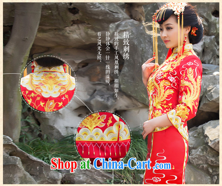 Bridal wedding dresses red toast serving Chinese style wedding dresses long-sleeved Sau Wo service use phoenix retro married Yi red XL code pictures, price, brand platters! Elections are good character, the national distribution, so why buy now enjoy more preferential! Health