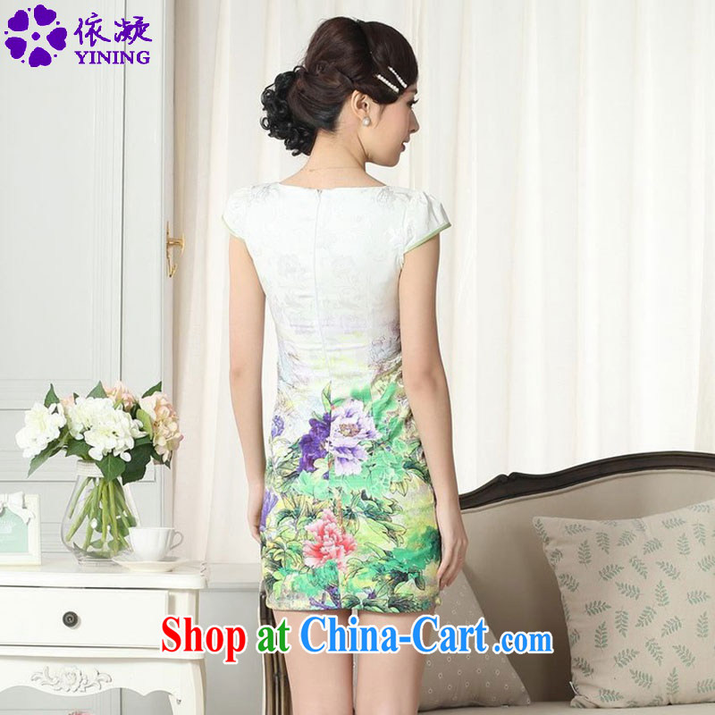 According to fuser new female Classic tray snap improved Chinese qipao rounded ends to spend cultivating short cheongsam dress LGD/D #0307 figure 2 XL, fuser, and, online shopping