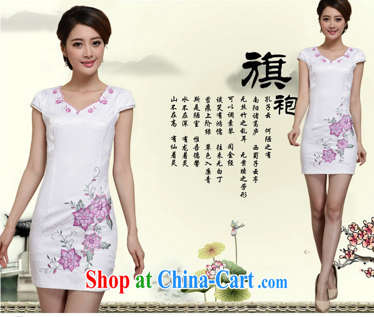 2015 summer edition Korea Stylish retro Ethnic Wind Tang with Han-package shoulder embroidery Sau San cheongsam dress new 27 purple XXL pictures, price, brand platters! Elections are good character, the national distribution, so why buy now enjoy more preferential! Health