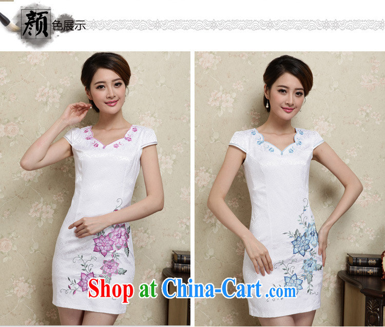 2015 summer edition Korea Stylish retro Ethnic Wind Tang with Han-package shoulder embroidery Sau San cheongsam dress new 27 purple XXL pictures, price, brand platters! Elections are good character, the national distribution, so why buy now enjoy more preferential! Health