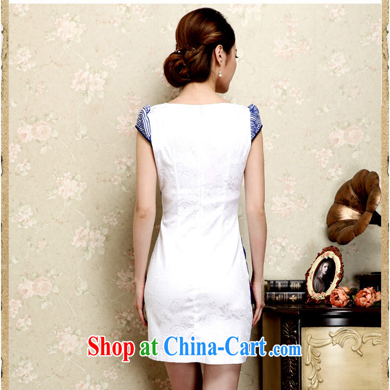 2015 new summer women cheongsam dress short-sleeved beauty stamp National wind package and skirt 26 green XXL, Elizabeth Gil (SHAJINI), and, on-line shopping