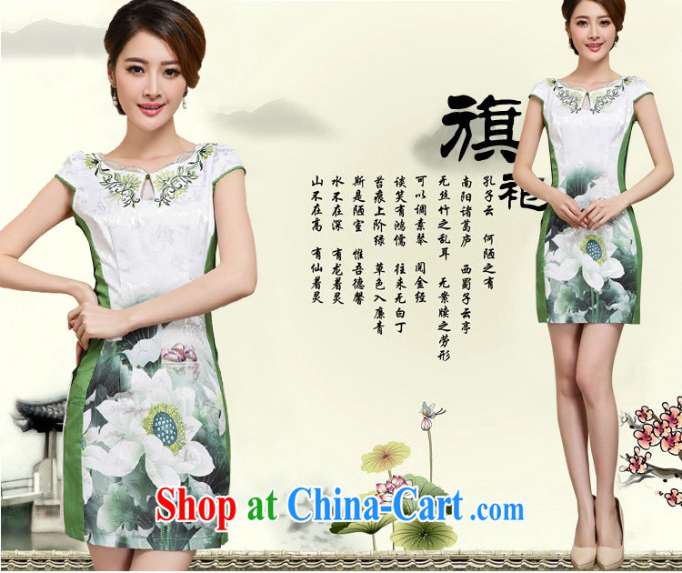 2015 new, short, decorated in summer, daily improvement and stylish dresses dress skirt retro style dress short-sleeved 25 green XXL pictures, price, brand platters! Elections are good character, the national distribution, so why buy now enjoy more preferential! Health