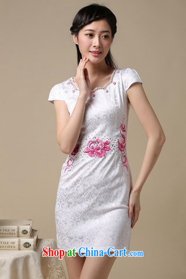 Dresses 2015 new spring and summer with black on white jacquard cotton retro daily improved cheongsam dress style girls 50 Blue on white flower XXL pictures, price, brand platters! Elections are good character, the national distribution, so why buy now enjoy more preferential! Health