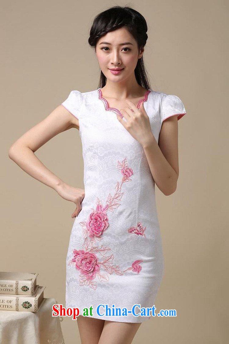 Stylish retro cheongsam dress summer 2015 new women who decorated dresses dresses everyday dresses short girls 39 Blue on white flower XL pictures, price, brand platters! Elections are good character, the national distribution, so why buy now enjoy more preferential! Health