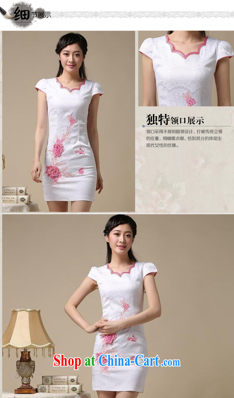 Stylish retro cheongsam dress summer 2015 new women who decorated dresses dresses everyday dresses short girls 39 Blue on white flower XL pictures, price, brand platters! Elections are good character, the national distribution, so why buy now enjoy more preferential! Health