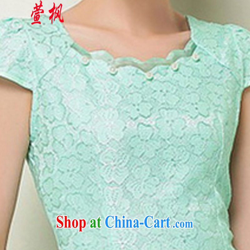 XUAN FENG 2015 summer new Korean Beauty zip does not rule with retro dress stylish short-sleeve cheongsam dress green XL, Xuan Feng (xuanfeng), and shopping on the Internet