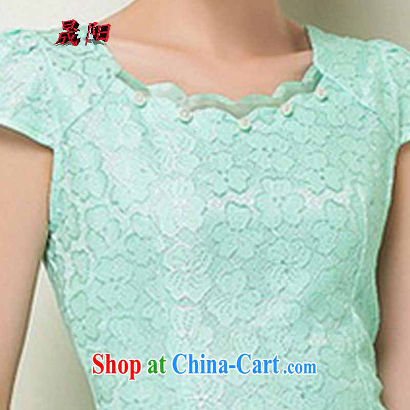 Sung Yang 2015 summer new Korean Beauty zip does not rule with retro women's clothing stylish short-sleeve cheongsam dress apricot XL, Sung-yang (shengyang), online shopping