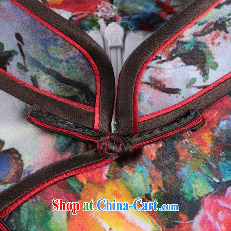 spend the summer outfit New Chinese improved, their original antique Silk Cheongsam daily sauna Silk Cheongsam stretch such as the color 3 XL, spend figure, shopping on the Internet