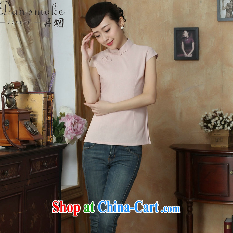 Bin Laden smoke-free summer, new outfit Kit female Chinese improved, for a solid color daily ethnic wind Tang women T-shirt pink 2XL, Bin Laden smoke, shopping on the Internet