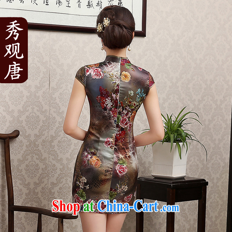 Cyd Ho Kwun Tong land take sauna Silk Cheongsam dress summer stylish improved silk stamp female qipao QD 4141 M suit, Sau looked Tang, shopping on the Internet