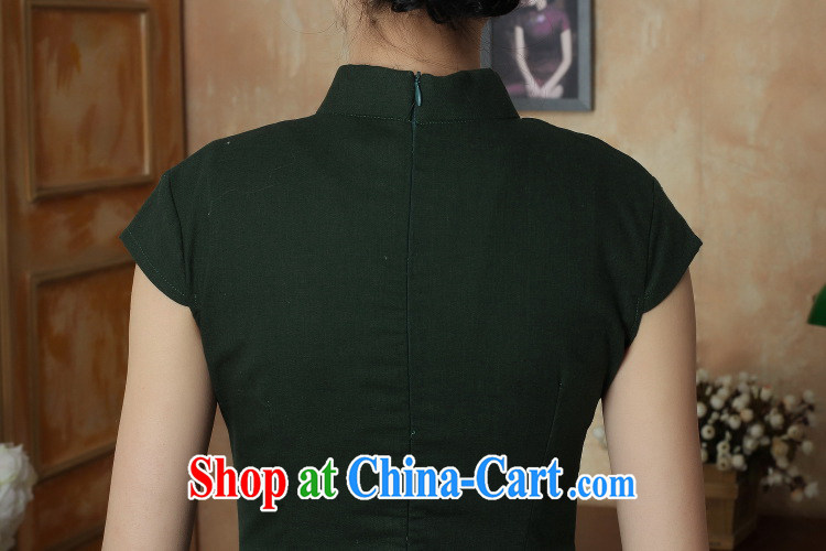 Take the dresses T-shirt summer new female Chinese National wind retro solid color T-shirt daily, Ms. improved Tang with dark green color 2XL pictures, price, brand platters! Elections are good character, the national distribution, so why buy now enjoy more preferential! Health
