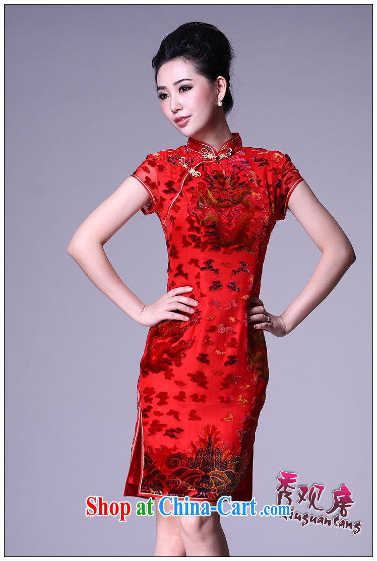 The CYD HO Kwun Tong' of the Dragon The Silk Cheongsam/2015 summer sauna red Silk Cheongsam dress bridal G 81,125 red XL pictures, price, brand platters! Elections are good character, the national distribution, so why buy now enjoy more preferential! Health
