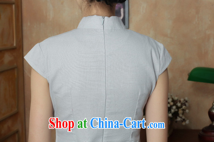 Bin Laden smoke T-shirt dresses summer new female Chinese National wind retro solid color T-shirt daily, Ms. improved Tang with light gray 2 XL pictures, price, brand platters! Elections are good character, the national distribution, so why buy now enjoy more preferential! Health