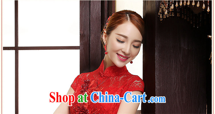 Bridal toast served at Merlion cheongsam long cultivating red wedding dress classic 2015 spring and summer New Red XL pictures, price, brand platters! Elections are good character, the national distribution, so why buy now enjoy more preferential! Health