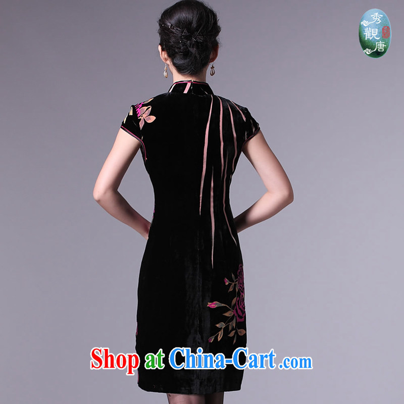 Cyd Ho Kwun Tong 5 golden flowers Silk Cheongsam dress the flower fashion cheongsam dress/upscale MOM dress G 20,126 picture color L, Sau looked Tang, shopping on the Internet