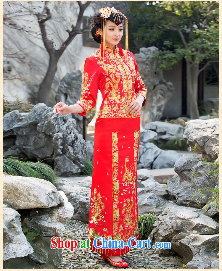 2015 new show reel service bridal gown bride dress Phoenix use toast use serving Chinese qipao marriage Red Red XL code pictures, price, brand platters! Elections are good character, the national distribution, so why buy now enjoy more preferential! Health