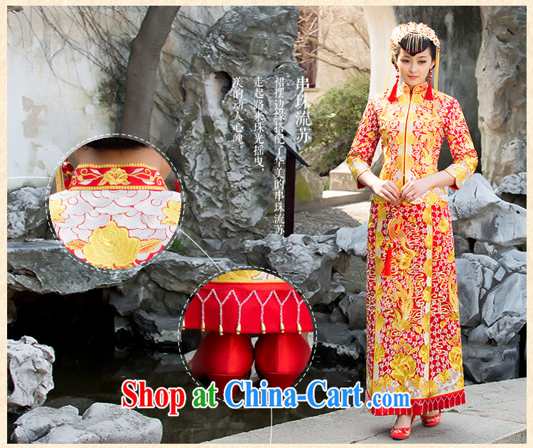 2015 new show reel service bridal gown bride dress Phoenix use toast use serving Chinese qipao marriage Red Red XL code pictures, price, brand platters! Elections are good character, the national distribution, so why buy now enjoy more preferential! Health