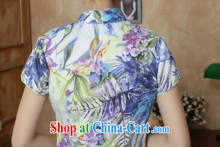 Bin Laden smoke Chinese improved cheongsam dress summer new legislative body for stamp duty retro elegant short dress cheongsam dress such as the color 2 XL pictures, price, brand platters! Elections are good character, the national distribution, so why buy now enjoy more preferential! Health