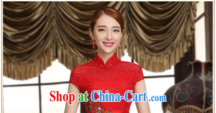 Bridal improved crowsfoot cheongsam dress length bows, clothes lace beauty retro wedding dresses 2015 spring and summer New Red dresses, long XXXL pictures, price, brand platters! Elections are good character, the national distribution, so why buy now enjoy more preferential! Health