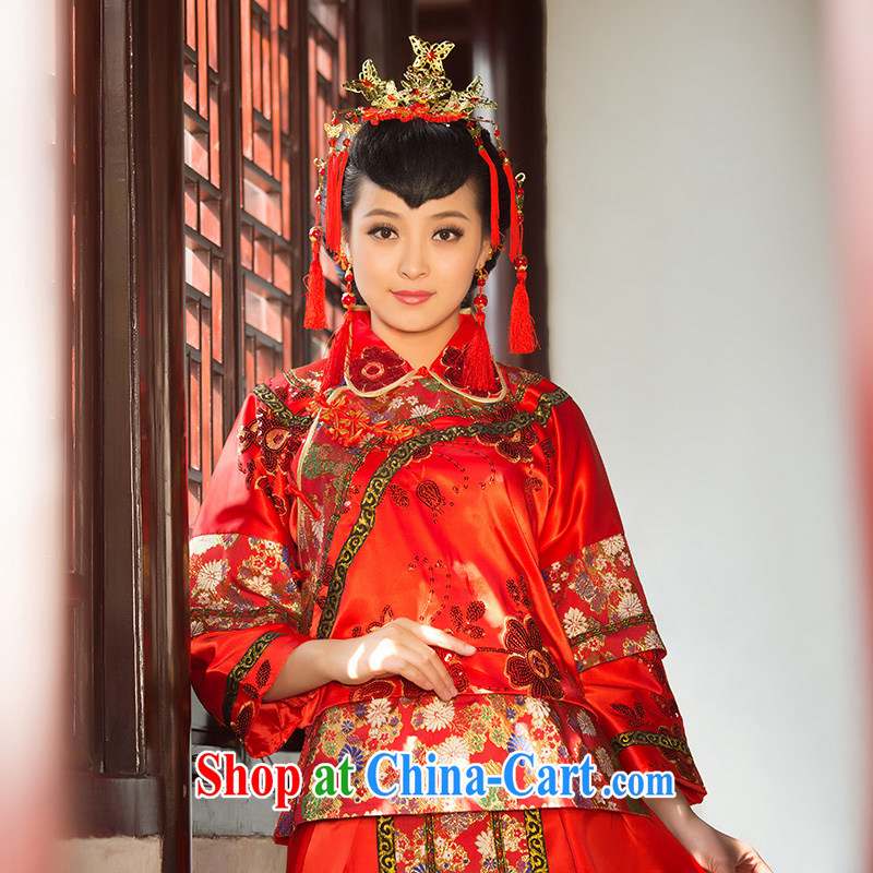 2015 new show reel service bridal gown bride dress toast use serving Chinese qipao marriage Red Red XL code, the marriage and, on-line shopping