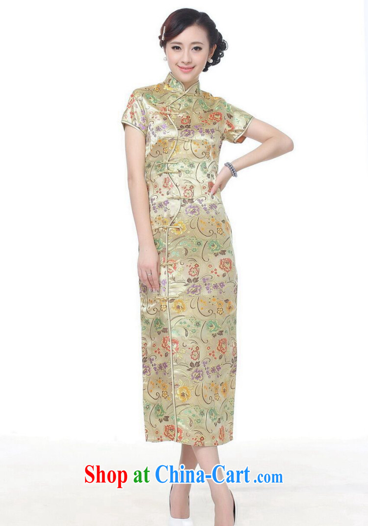 Dan smoke summer short dresses Women's clothes Chinese improved, for damask 10 tablets outfit for short-sleeved retro long cheongsam dress C 0001 gold 3 XL pictures, price, brand platters! Elections are good character, the national distribution, so why buy now enjoy more preferential! Health
