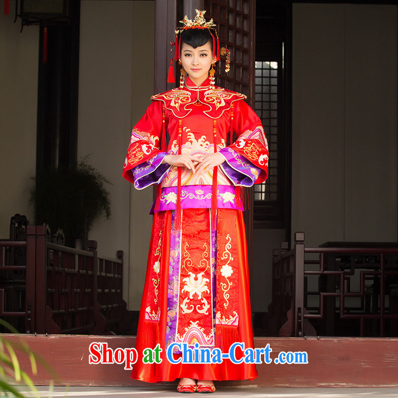 2015 new show reel toast serving serving Chinese qipao marriage red bridal gown bride dress and red XL code