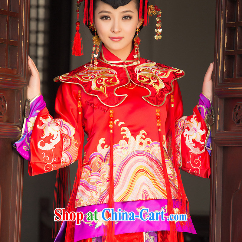 2015 new show reel toast serving serving Chinese qipao marriage red bridal gown bride dress and red XL Code, marriage of arts, shopping on the Internet