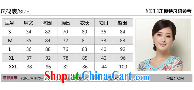 Sung Yang 2015 summer new Korean Beauty V collar plant flower embroidery and Stylish retro ladies short sleeve cheongsam dress blue XXL pictures, price, brand platters! Elections are good character, the national distribution, so why buy now enjoy more preferential! Health