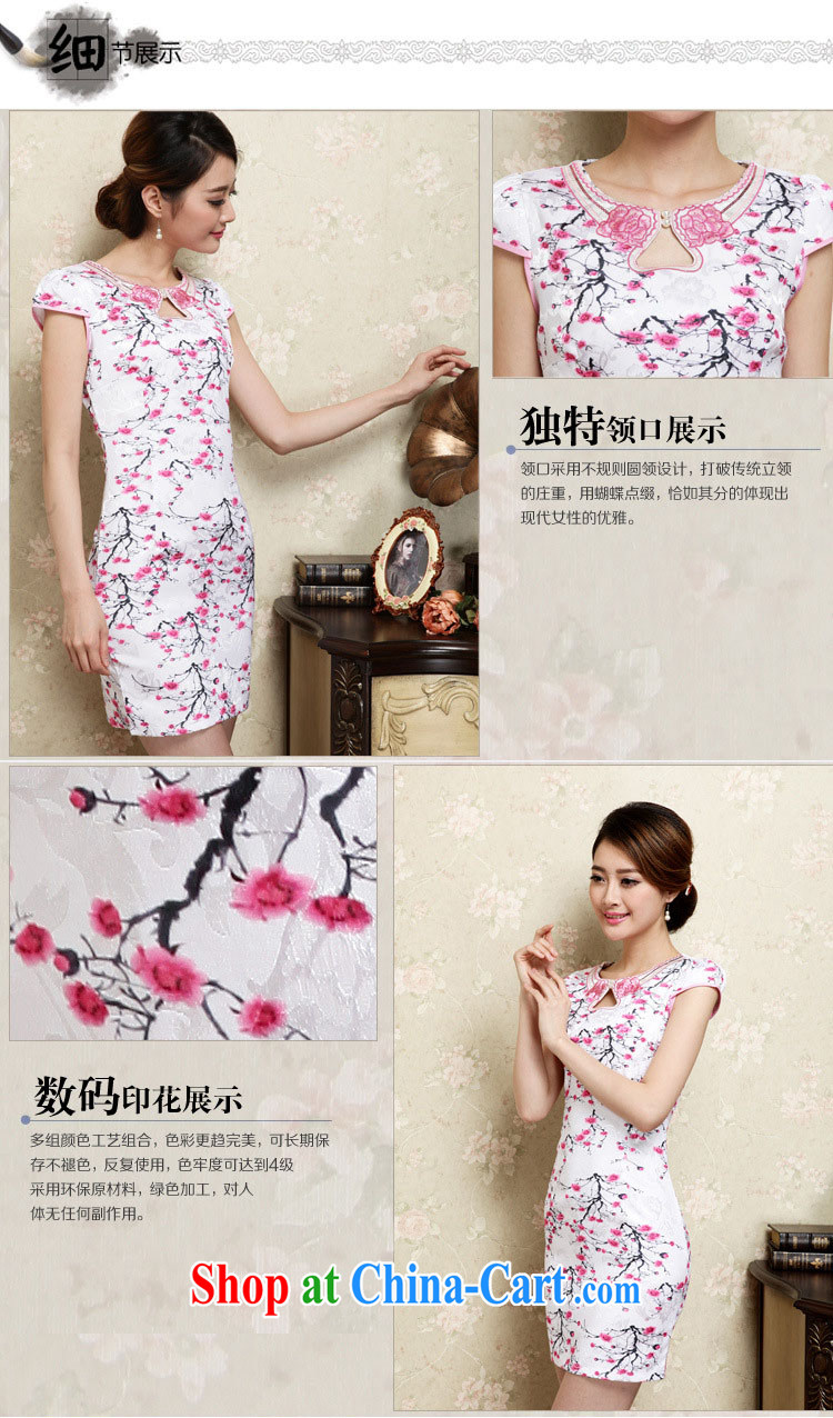 Sung Yang 2015 summer new Korean beauty with digital printing Stylish retro female short-sleeve cheongsam dress blue XL pictures, price, brand platters! Elections are good character, the national distribution, so why buy now enjoy more preferential! Health