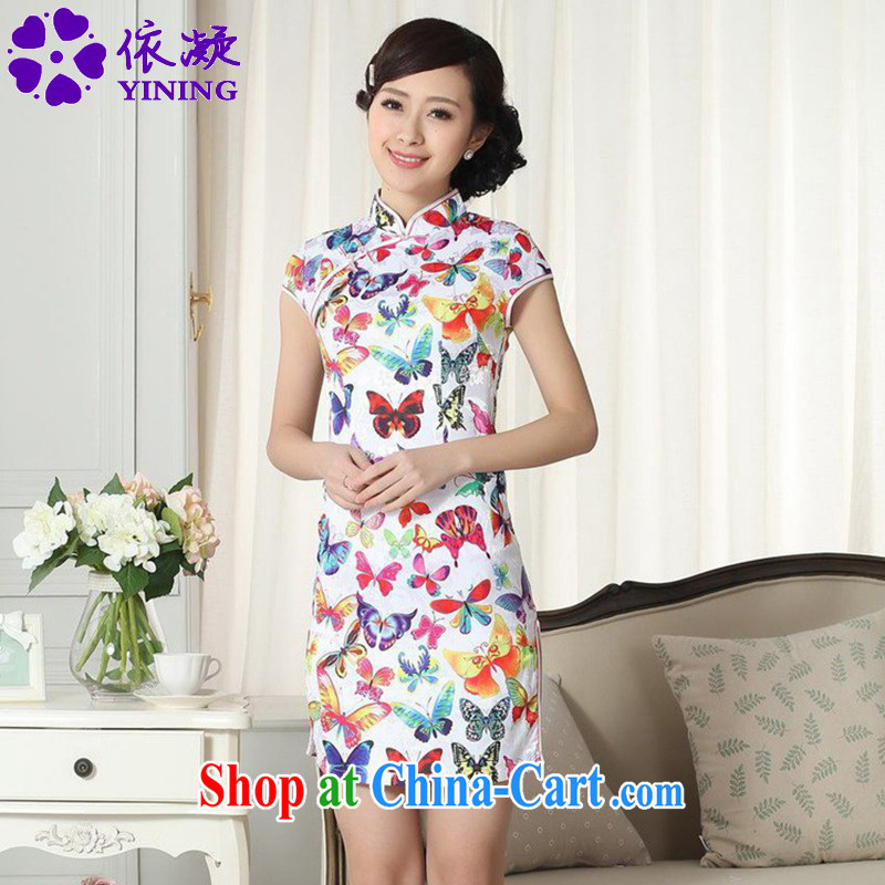 According to fuser summer new retro improved Chinese Chinese qipao, for a tight beauty short low-power's cheongsam dress LGD/D 0285 #S, fuser, and shopping on the Internet