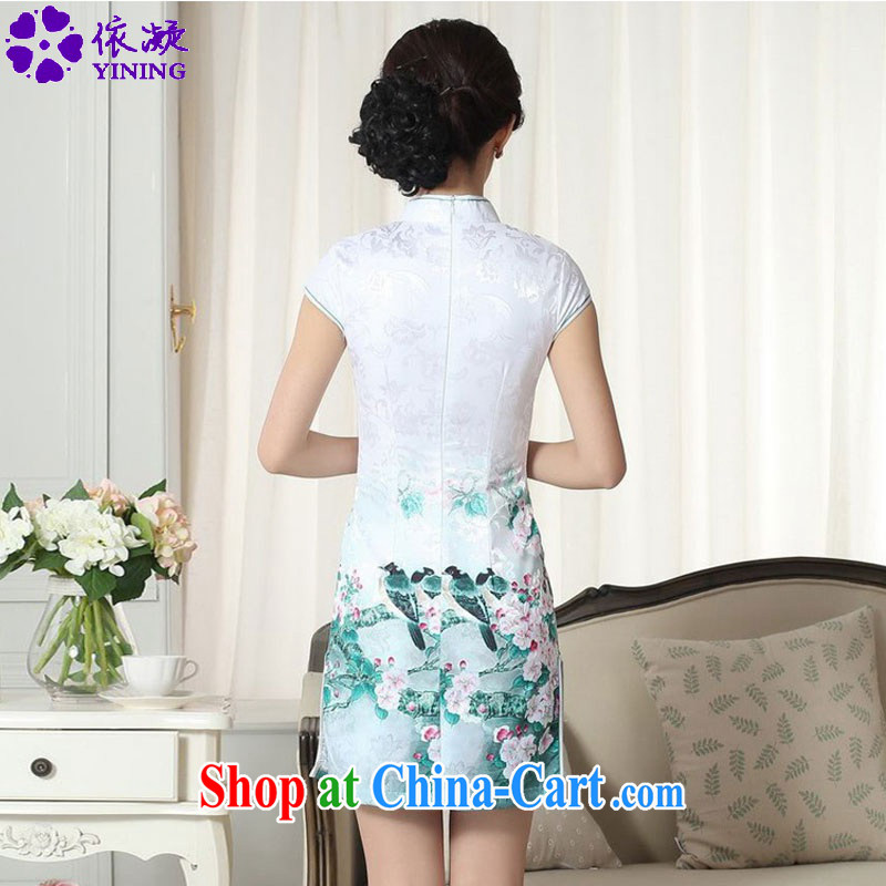According to fuser summer stylish new female Chinese improved Chinese cheongsam dress, for a tight retro-tie cultivating short-sleeve cheongsam dress LGD/D 0284 #2 XL, fuser, and shopping on the Internet