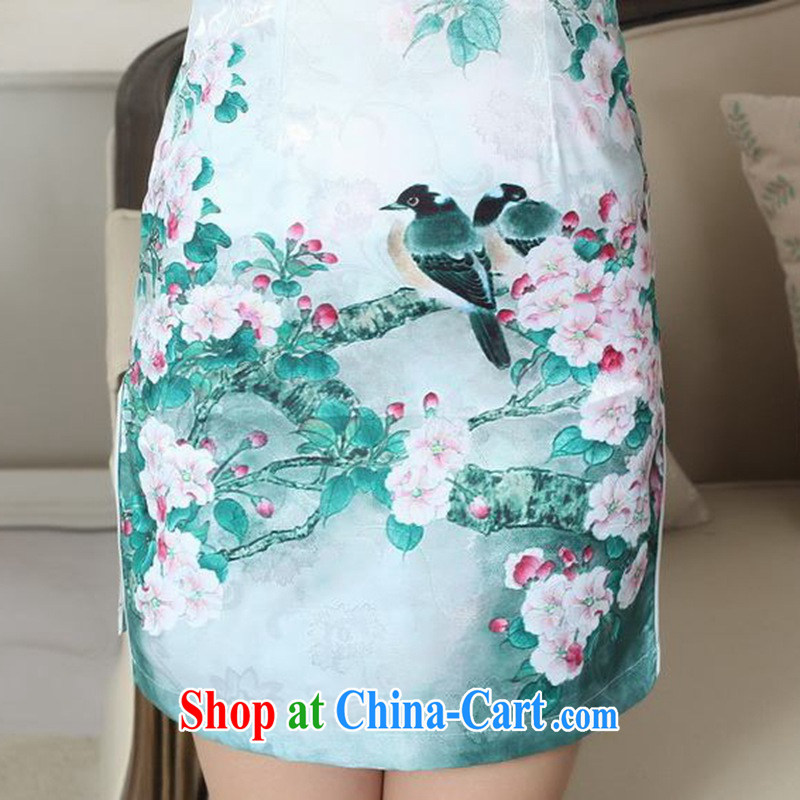 According to fuser summer stylish new female Chinese improved Chinese cheongsam dress, for a tight retro-tie cultivating short-sleeve cheongsam dress LGD/D 0284 #2 XL, fuser, and shopping on the Internet