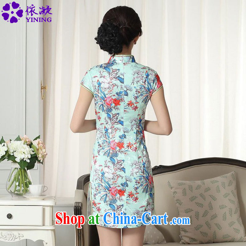 According to fuser summer new Chinese improved Chinese qipao, for a tight jacquard fashion beauty short cheongsam dress LGD/D #0282 figure 2 XL, according to fuser, shopping on the Internet