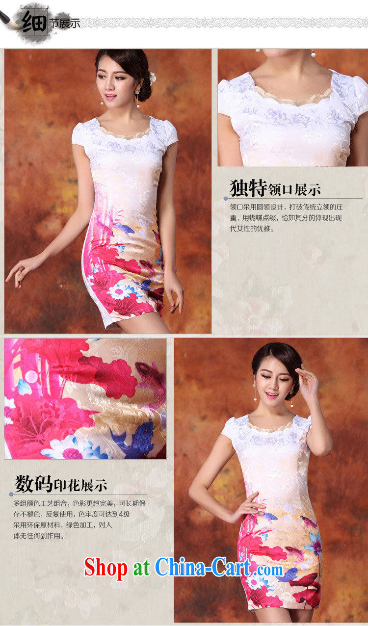 XUAN FENG 2015 summer new Korean Beauty does not rule with beautiful stamp stylish women's clothing retro short sleeve cheongsam dress red XXL pictures, price, brand platters! Elections are good character, the national distribution, so why buy now enjoy more preferential! Health