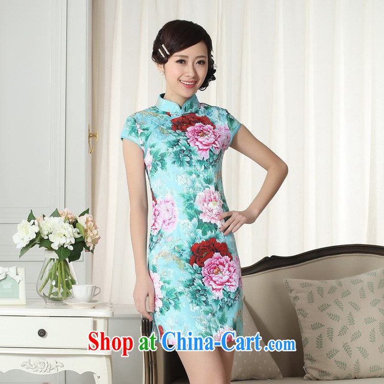 According to fuser summer stylish new female Chinese improved Chinese cheongsam dress, collar jacquard Sau San short Chinese qipao dress LGD/D #0280 figure 2 XL pictures, price, brand platters! Elections are good character, the national distribution, so why buy now enjoy more preferential! Health