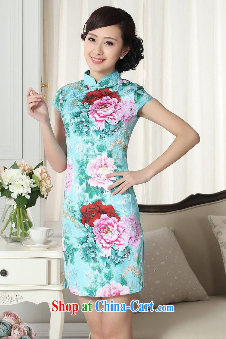 According to fuser summer stylish new female Chinese improved Chinese cheongsam dress, collar jacquard Sau San short Chinese qipao dress LGD/D #0280 figure 2 XL pictures, price, brand platters! Elections are good character, the national distribution, so why buy now enjoy more preferential! Health