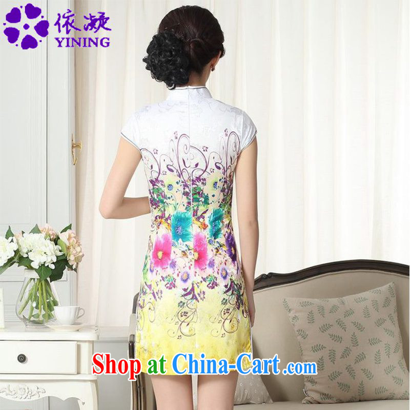 According to fuser summer stylish new female Chinese improved Chinese qipao, for classical-tie cultivating short-sleeved cheongsam dress LGD/D #0276 figure 2 XL, fuser, and online shopping