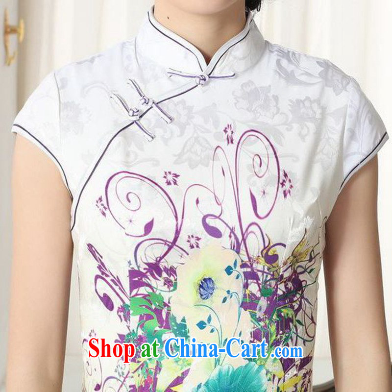 According to fuser summer stylish new female Chinese improved Chinese qipao, for classical-tie cultivating short-sleeved cheongsam dress LGD/D #0276 figure 2 XL, fuser, and online shopping