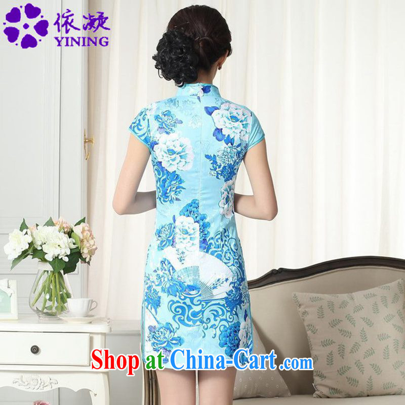 According to fuser summer new female retro improved Chinese Chinese qipao, for a tight Classic tray for cultivating short cheongsam dress LGD/D #0275 figure L, according to fuser, and shopping on the Internet