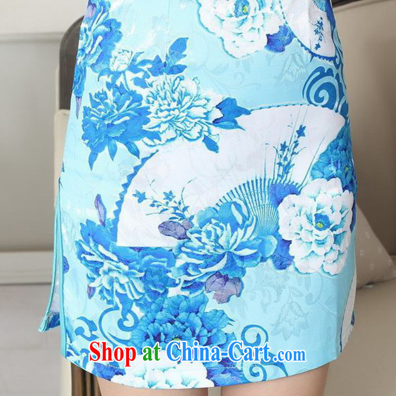 According to fuser summer new female retro improved Chinese Chinese qipao, for a tight Classic tray for cultivating short cheongsam dress LGD/D #0275 figure L, according to fuser, and shopping on the Internet