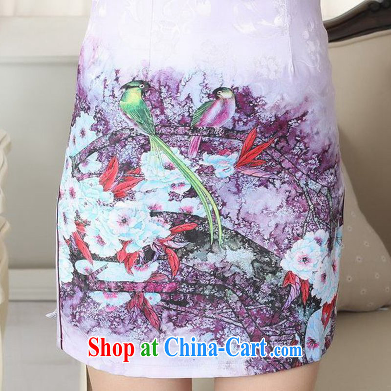 According to fuser new female Chinese qipao gown lady stylish jacquard cotton cultivating short cheongsam dress LGD/D #0272 figure 2 XL, fuser, and shopping on the Internet