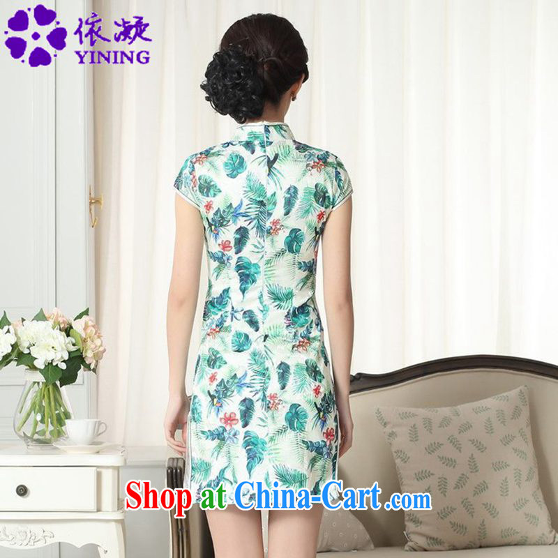 According to fuser new summer, female Chinese improved Chinese qipao gown beauty and stylish classic tray clip short sleeves cheongsam dress LGD/D #0271 figure 2 XL, fuser, and shopping on the Internet