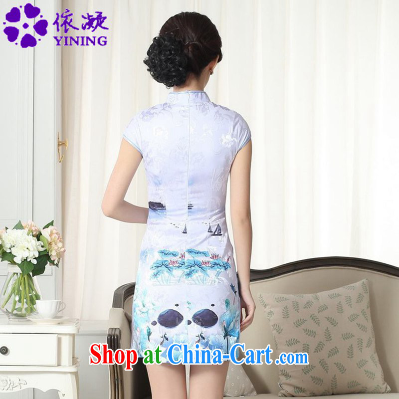 According to fuser new female Chinese improved Chinese qipao, for classical-buckle casual Chinese qipao dress LGD/D #0260 figure 2 XL, fuser, and shopping on the Internet