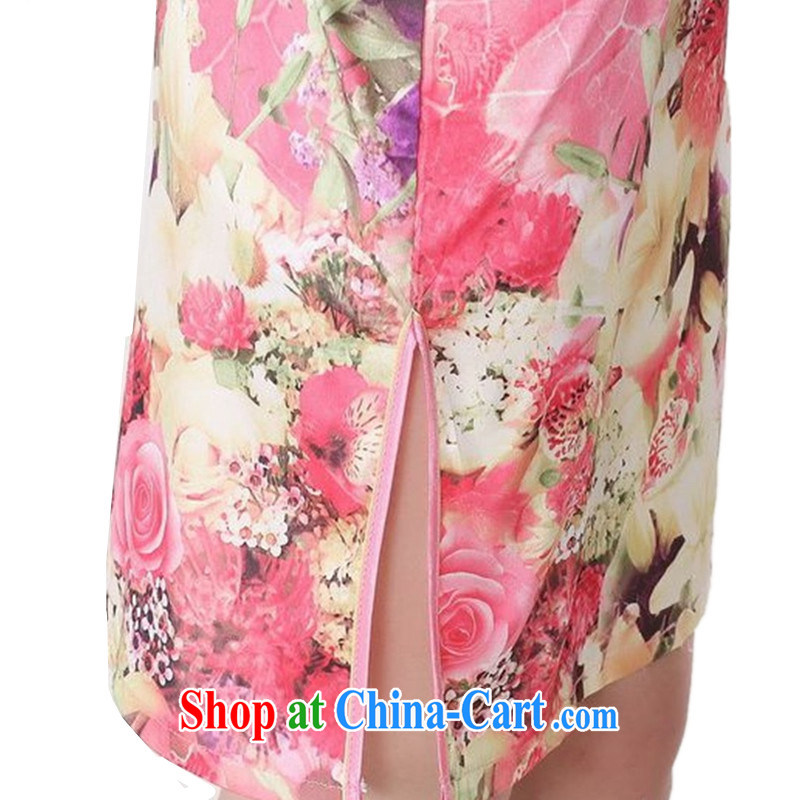 According to fuser new summer, female daily improved Chinese Chinese qipao retro-tie cultivating short Chinese qipao dress LGD/D #0198 figure 2 XL, fuser, and shopping on the Internet
